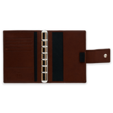 Ringbuch aus Sattelleder mit Druckknopfverschluss, dunkelbraun (naturgegerbt)